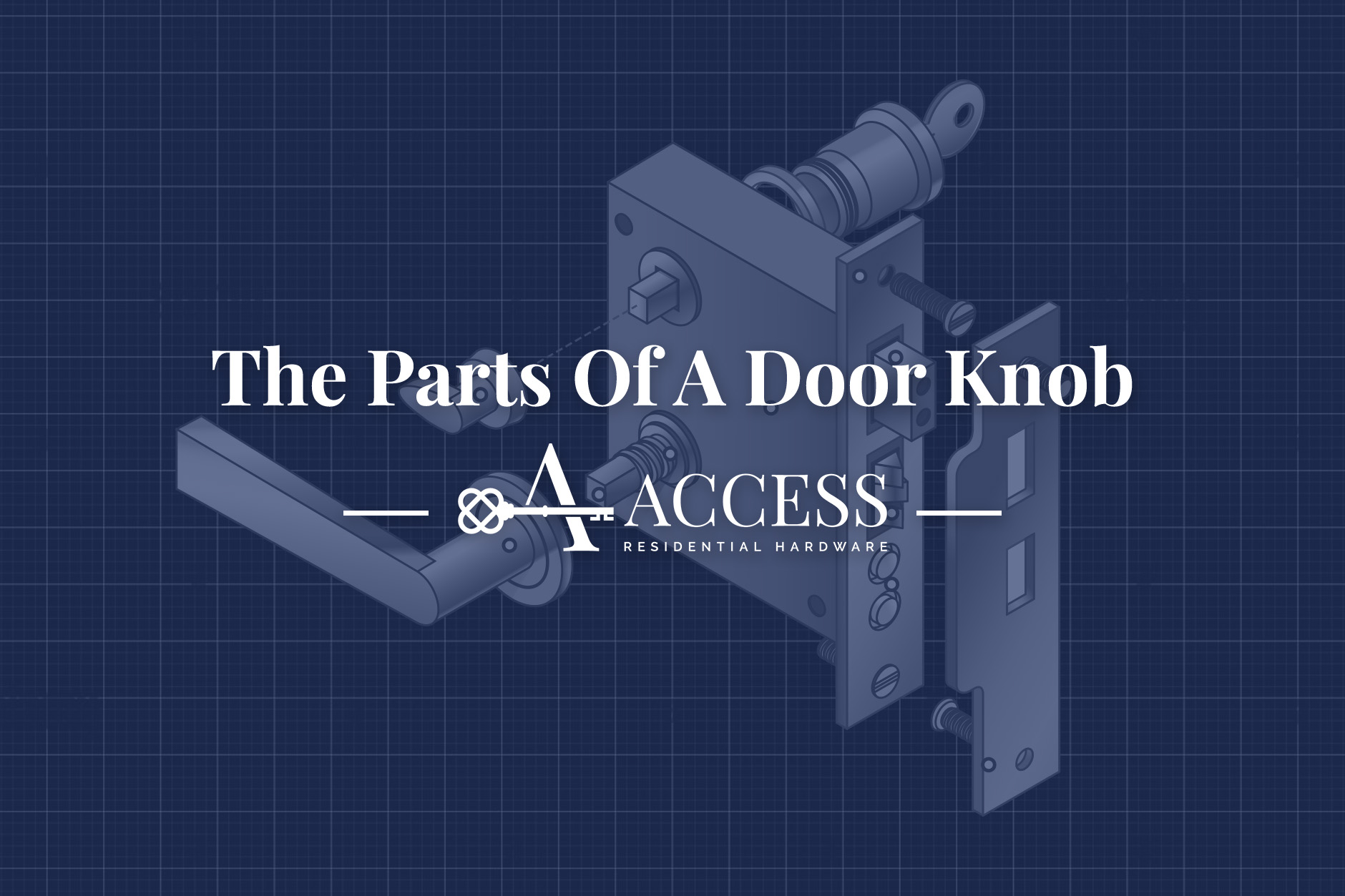 Parts of a door lock and door hardware terms defined.